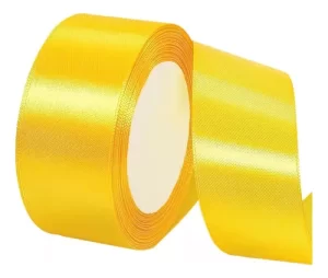 Satīna lenta - dzeltena - 084T / 3mm - 50mm