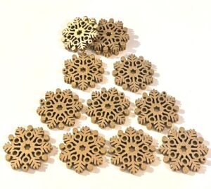 Sniegpārslas koka 3,6 cm, 12 gab / 120-387A