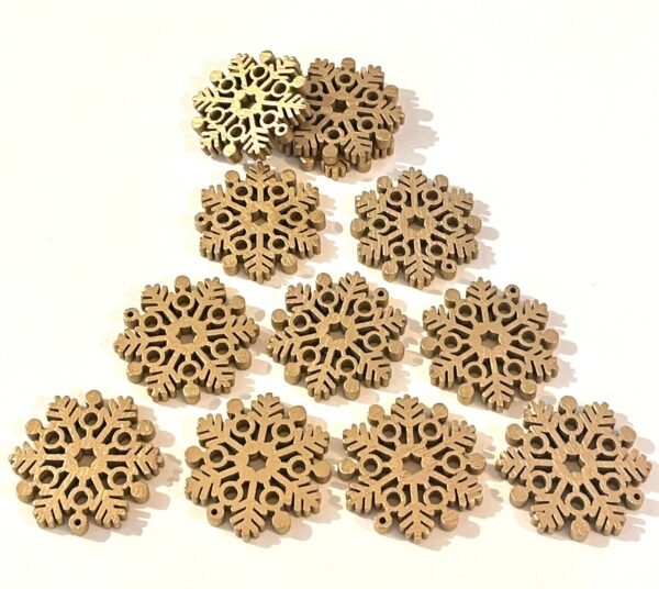 Sniegpārslas koka 3,6 cm, 12 gab / 120-387A