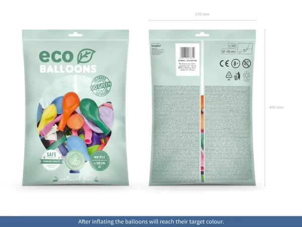 ECO baloni Pastel 111-136 / 30 cm 100 gab