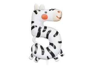 Folija balons, cipars 5- Zebra