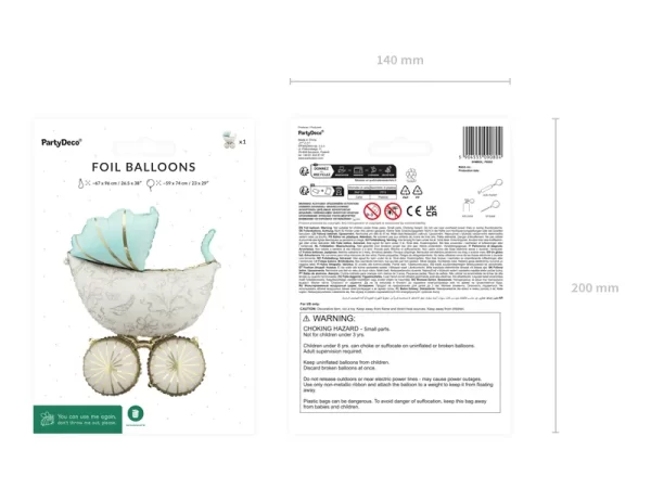 Folija balons - Bērnu ratiņi , 67 x 96 cm  / 111-631
