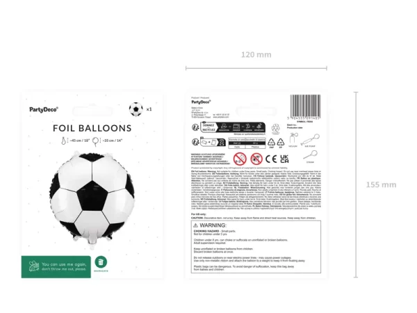 Folija balons - Futbola bumba , 35 x 35 cm  / 111-633