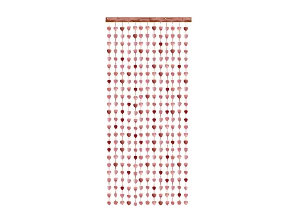 Rozā zelta aizkari - sirdis 100 x 2,45 m / 120-477