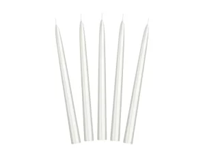 Metalizēta konusveida svece, perlamutra 24 cm / 130-181