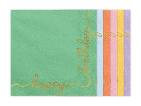 Papīra salvetes - Happy Birthday, 12 gab, 33 x 33 cm / 150-82