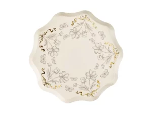 Papīra šķīvji ar ziediem, 20 cm / 120-241