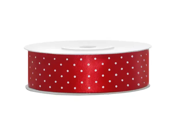 Satīna lenta ar pumpiņām 25 mm x 25 m / 100-371
