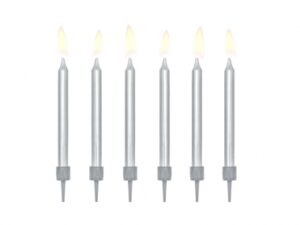 Jubilejas svecītes sudraba 130-02 / 6 gab