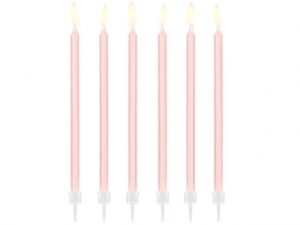 Jubilejas svecītes rozā 12 gab, 14 cm /130-94