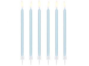 Jubilejas svecītes gaiši zilas 130-245 / 12 gab, 12,5 cm