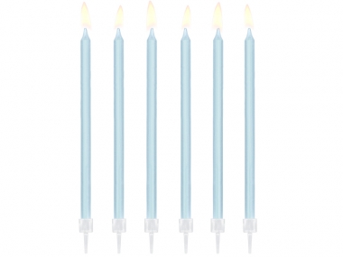 Jubilejas svecītes gaiši zilas 130-245 / 12 gab, 12,5 cm