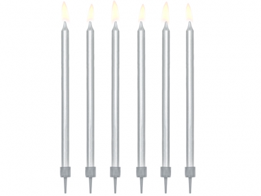 Jubilejas svecītes sudraba 130-93 / 12 gab, 12,5 cm