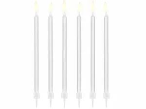 Jubilejas svecītes baltas 12 gab, 14 cm / 130-247