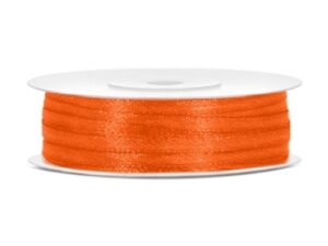 Satīna lenta - neona oranža 3mm - 50mm
