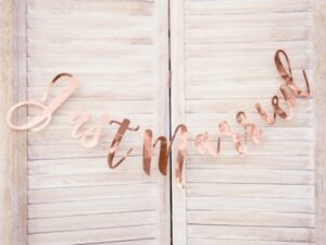 wedding-1.jpeg Baneris Just Married, rose gold, 20x77cm