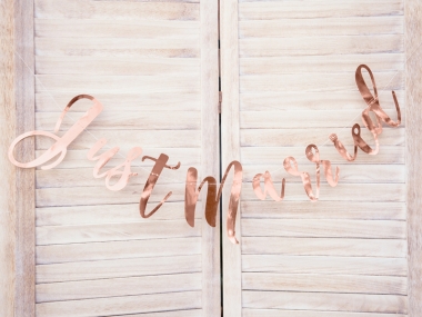 Baneris Just Married, rose gold, 20x77cm