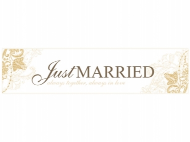 Zīme 'just married'160-442 / 50*11,5 cm