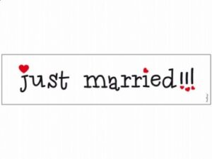 wedding-88.jpeg Zīme 'just married' 120-734 / 50*11,5 cm