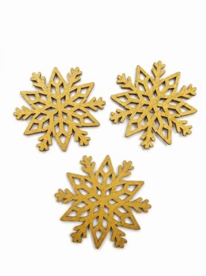 Koka sniegpārslas 6,5 cm, 3 gab / 120-571Z