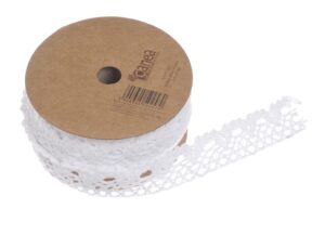 YB-PL1501_Wstazka koronkowa 2cm x 10m_200pcs_white -1 Mežģīņu lenta 2 cm x 10 m / 100-52
