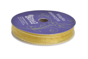Organzas lenta ar stiepli, zeltaina,15mm x 20 m /100-337