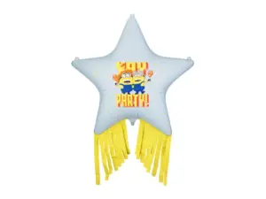 Folijas balons Zvaigzne ar pušķīšiem Minioni, 72x72 cm / 111-738