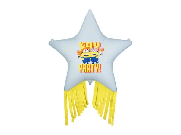 Folijas balons Zvaigzne ar pušķīšiem Minioni, 72x72 cm / 111-738