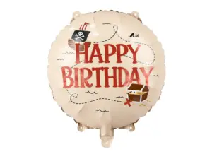 Folijas balons Happy Birthday Pirates, 35 cm