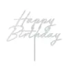 Dekors kūkai, Happy Birthday, sudraba / 120-467