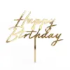 Dekors kūkai, Happy Birthday, zelta / 120-482