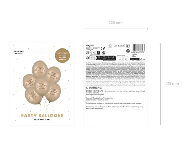 Balonu komplekts  Happy Birthday, 6 gab / 111-741