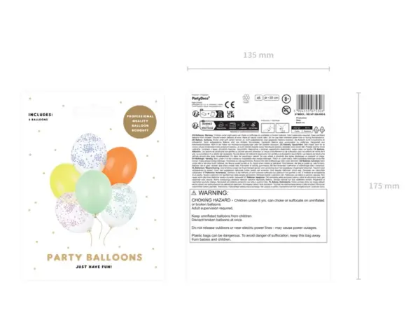 Balonu komplekts Confetty, 6 gab / 111-734